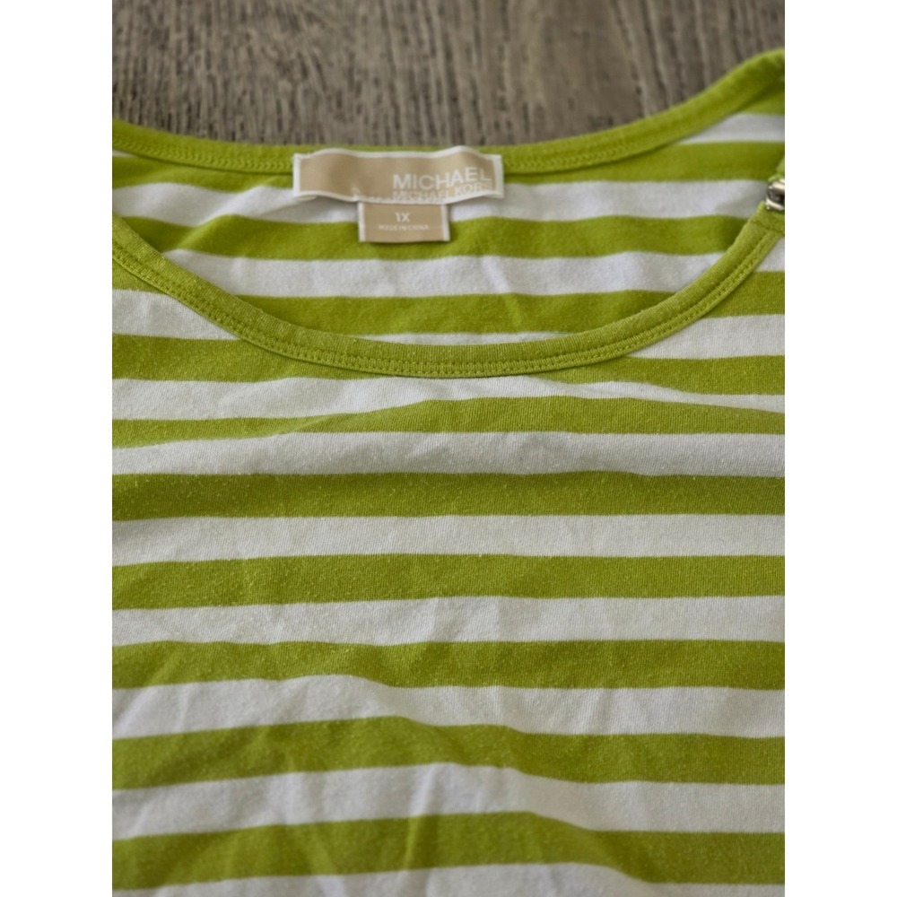 Michael Kors Striped Top Zipper Shoulder Size 1X - Picture 5 of 9